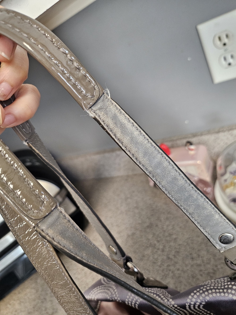 Coach Grey Signature Satchel with Silver Accents - Picture 7 of 13